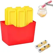 French Fry-Shaped Ice Stick Molds – Creative Narrow Ice Cube Maker for Bottles, Easy Push & Pop Out, 6 Individual Molds with Magnetic Box for Easy Storage and Fridge Decoration
