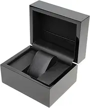 [ACLIC] Watch Case Wooden Flip Watch Box Black Watch Box Packaging Box Gift Box Business Style，Watch Box Organizer for Men Single Slot Watch Display Box