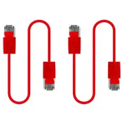 2x Cruxtec Universal Ultra-Thin CAT6A U/UTP Ethernet LAN Cable Cord 20m Red