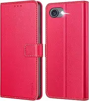 Ganbary Mobile Phone Case for iPhone 16e iPhone SE 2025 Case, Premium Leather Flip Case [Card Slots] [Magnetic Closure] [Stand Function] Compatible with iPhone SE4 Protective Case, Red