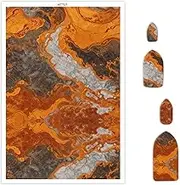 Briartw 10 Sheets Polymer Clay Transfer Paper - Per Sheet 5.82 X 3.93 inch Water-Soluble Transfer Sheets for DIY Clay Jewelry Making Disposable Stickers -Amber Agate Pattern