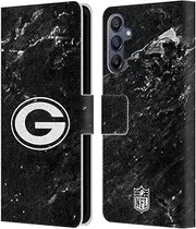 Head Case Designs Officially Licensed NFL Marble Green Bay Packers Artwork Leather Book Wallet Case Cover Compatible with Samsung Galaxy A15