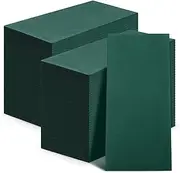 Qilery 100 Pcs Colored Cloth Like Dinner Napkins Linen Feel Decorative Paper Napkin 17" x 12" Paper Hand Towels Soft Absorbent Disposable Guest Towels for Wedding Party Bathroom Kitchen (Green)