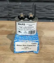 Mars 12005 Motor Run Capacitor 5 MFD 370 VAC Oval - New