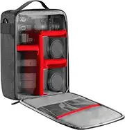 [NEEWER] NW140S Waterproof Camera and Lens Storage Carrying Case, 8.7x5.9x12.6 inches/22x15x32 Centimeters Soft Padded Bag for Canon Nikon Sony DSLR, 4 Lens or Flash, Trigger, Battery Accessories