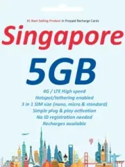 Singapore Prepaid Travel data SIM card 7 Days 5GB StarHub 4G