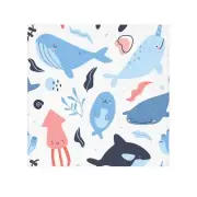 Whimsical Ocean Creatures Face Towel - Fun and Playful Design