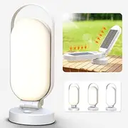 Bravzurg Rechargeable Solar LED Camping Lantern, 5000mAh Battery, Foldable, Dimmable, Waterproof, White, 350 Lumens, 38 Hour Battery Life