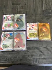 Ty Beanie Babies Dinosaur Trio Bronty, Rex, Steg Mcdonalds New Free Shipping
