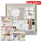 Punch-Free Retractable Baby & Dog Gate – 75" Wide Mesh Barrier for Indoors