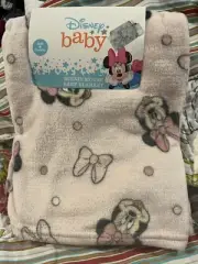 NEW Disney Baby Lightweight Plush Super Soft Blanket Minnie Mouse Pink Bows NWT