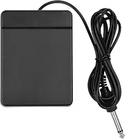 6.35mm Interface Compact Sustain Pedal versal Single Pedal for Musical Instruments Portable Roll Up Piano Electronic Keyboard Elctronic Roll Up Drum Black 6.35mm