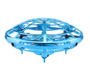 Mini UAV Intelligent Induction Quadcopter UFO Fixed Height Suspended Rotating Flying Saucer Suitable for Children-Blue