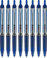 Pilot, Precise V5 RT Refillable & Retractable Rolling Ball Pens, Extra Fine Point 0.5 mm, Blue, Pack of 8