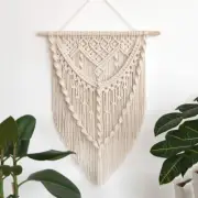 Waterfall Macrame Wall Hanging Tapestry, Woven Bohemian Handmade Tassel, Decorat
