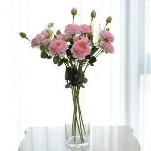 玫瑰花假花仿真花客廳餐桌裝飾插花束家居擺設絹花藝擺件