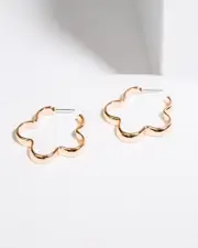 Gold Wavey Liquid Hoop Earrings