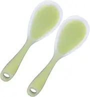 IMIKEYA 2Pcs Non Stick Rice Spoon Kitchen Utensil for Serving Fluffing Rice Safe for Non Stick Cookware Creative Green for Home Restaurant
