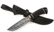 Knife Altai steel damascus full stone wenge black hornbeam