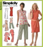Simplicity 4190 Misses Dress Tunic Cropped Pants Bag Sizes 10-18 Sewing Pattern