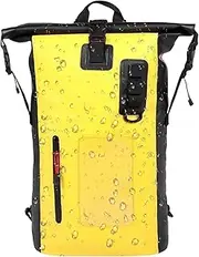 [Generic] Dry Backpack, Waterproof Dry Bag, Roll-Top Closure with Shoulder Straps, 30L Large Capacity Storage, 1-Pack Black, for Camping Boating Kayaking Swimming Beach Use, Yellow, Refer to description, Unisex