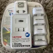 Go Travel Worldwide Adapter Kit and Converter Model#382 NEw AS IS Missing Europe