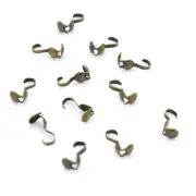 Bronze Bead Tips Calotte End Caps Clamshell Knot Cover Cord Ends 22 Pieces
