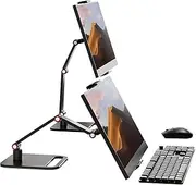 portable monitor stand monitor arm 360 ° rotation,Suitable for 12-17.3-inch monitors and tablet screens，Adjustable height tablet holder for desk Expandable Display Base (black)