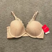 SPANX Push Up Bra 32D Nude Lace Personalized Plunge Convertible Undie-Tectable