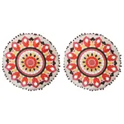 2x LVD Cushion Decorative Throw Pillow Fields Home/Lounge/Sofa Decor 45cm Round