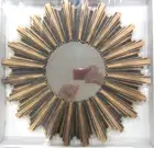 14 Inch Gold Sunburst Wall Mirror Decor for Living Room Entryway Hallway Sun Lar