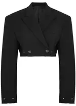Dion Lee Cropped Stretch-wool Blazer - Black - 8 (UK12 / M) 8 (UK12 / M)