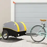 Bike Trailer Black and Yellow 45 kg Iron,Bicycle Trailers 8.85KG-94134