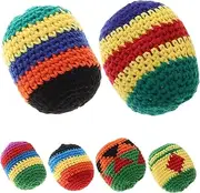 6pcs Sandbag Bean Bag Knitted Bean Bag Multicolored Juggling Balls Crochet Play Balls Knitted Kickball Multicolored Juggling Sacks Crochet Sandbag Soft Kickball Yarn