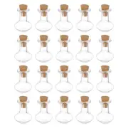 20pcs Mini Glass Bottles with Cork Vase Shape Wishing Bottle