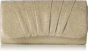 [Damara] Womens Perfectly Pleated Clutch Party Bags,Gold
