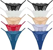 [JurHevty] Thong Women's Pack of 10 G String Thong Lace Underwear for Women