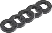 X AUTOHAUX Universal Oil Seal TC Double Lip W Steel Spring Seal Ring Rotary Shaft Seal 28x52x10mm High Pressure NBR Rubber Black 5pcs