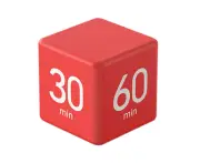 Cube Timer, Time Cube Timer Kitchen Timer Kids Timer For Adhd Productivity Workout Flip Timer,15-20-30-60 Minutes Red