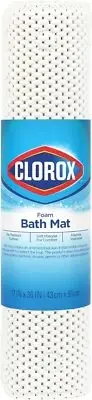White Clorox Anti-Microbial Cushioned Foam Bathtub Mat Slip-resistant 17" X 36"