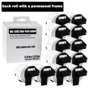 12Rolls Shipping Labels 2-3/7"x4" Fits Brother QL-1110NWB/500 DK-1202 DK-11202