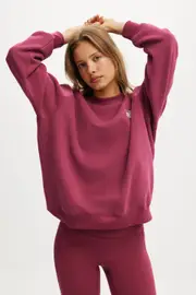 [Body] Body - Plush Graphic Crew Sweatshirt - Sangria/bwc interlaced M SANGRIA/BWC INTERLACED