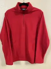 NEW Lands' End Quarter Zip Pullover Red Fleece Women's Size M, NWT