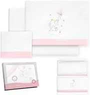 Interbaby Cot Bed Bedding Set 50 x 80 cm Winter Flannel Elephant Globe Heart with Fitted Sheet, Flat Sheet and Pillowcase