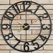 SUKYING Large Outdoor Clock, Silent Non-Ticking Battery Operated Outdoor Wall Clock, Black Modern Metal Wall Clock for Patio, Porch, Pool Area, Kitchen, Bedroom, Living Room, Farmhouse Decor - 16 Inch