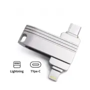 2TB 1TB 256GB Metal Dual USB Flash Drives Memory Sticks U Disk For iPhone Type C
