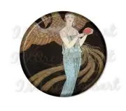 Vintage 1920s Flapper Blue Dress Art Deco Handmade Mirror, Magnet or Pin 2.25"