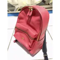 在飛比找蝦皮購物優惠-COACH Charlie Backpack 桃紅色 中型 