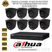 Dahua 8 CH 4K NVR Kit+8MP BLK TIOC 3.0 Smart Dual Active Deterrence Camera+HDDs