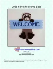 Ferret Welcome Sign- Plastic Canvas Pattern or Kit